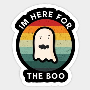 im here for the boo Vintage White Sticker